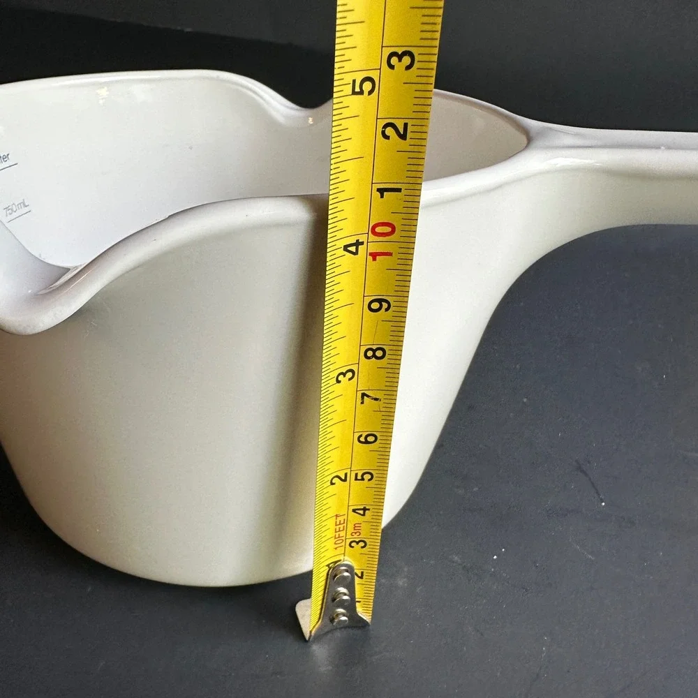 Corning Ware Saucepan Vintage White Pyroceram M-68-B 1 Quart Pour Spout 10.5in